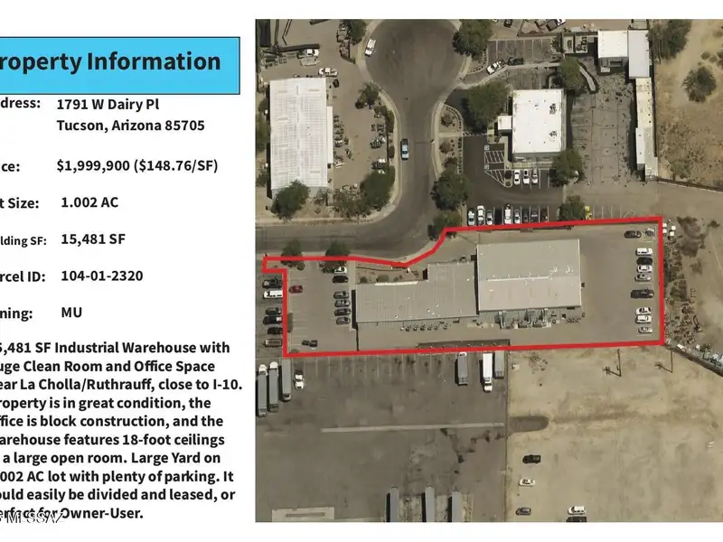 15,481 Sf Industrial Warehouse with Clean Room and Office Space Near I-10