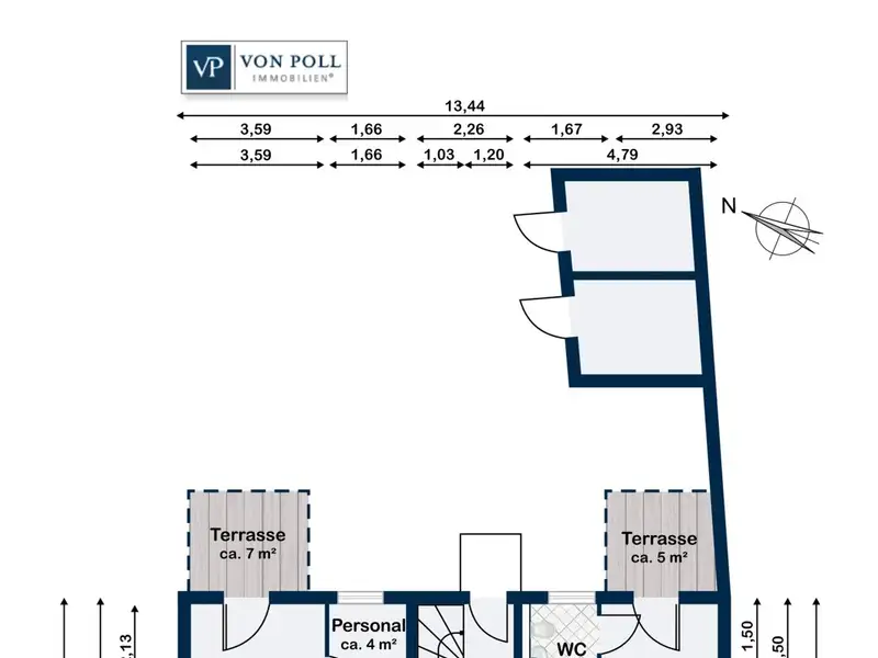 Versatile 58 M² Commercial Space with Garden Terrace in Prime Location