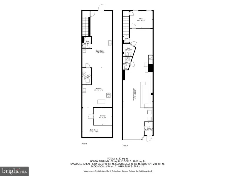 Two Storefronts in Towson: Restaurant and Vacant Space for Lease