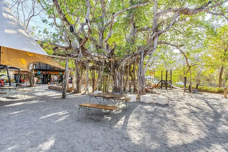 Commercial Plaza for Sale in Playa Avellanas, Features Restaurants, Shops, and Community Space