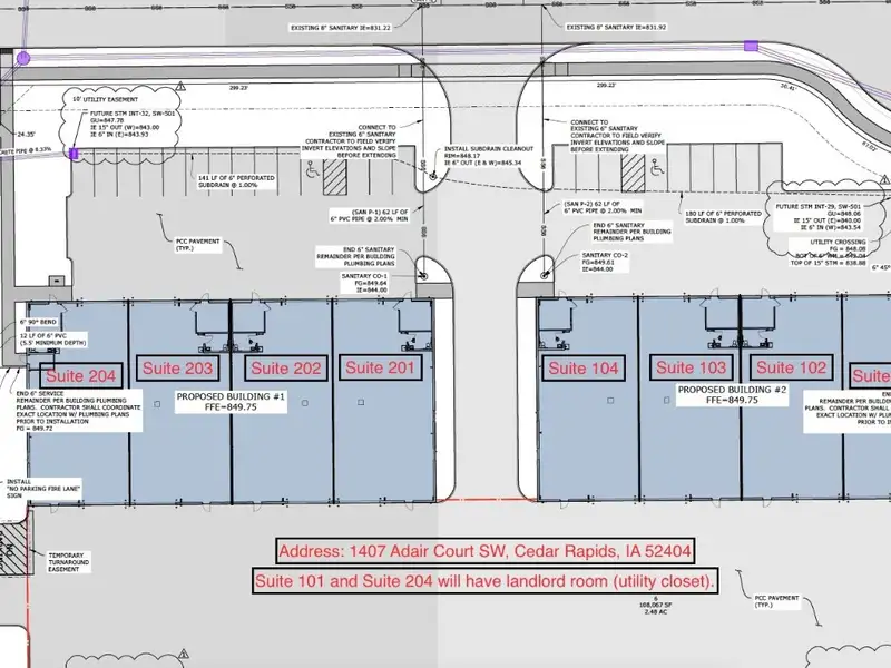 New Construction Warehouse Facility Near Eastern Iowa Airport with Flexible Bay Sizes