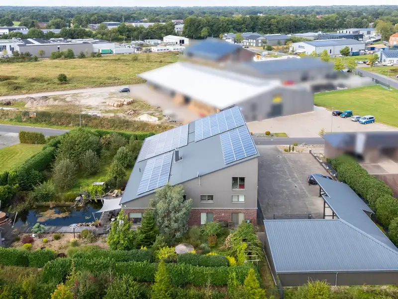 Modern Commercial Building with Exclusive Living Space in Aurich's Schirum Ii Industrial Estate