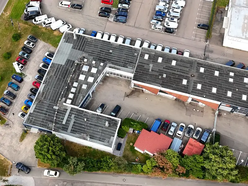 Modern Car Dealership and Service Facility with Residential Space in Schwäbisch Hall