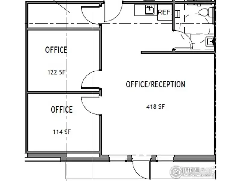 Industrial Office Unit for Lease - 850 Sf with Reception Area and Private Offices