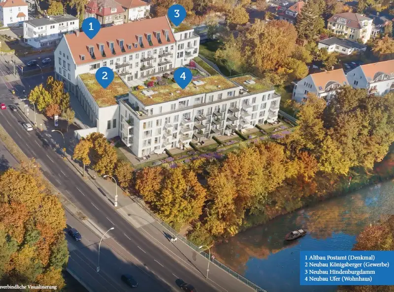Riverside Condominium Development with Commercial Units at Former Post Office, Berlin-lichterfelde