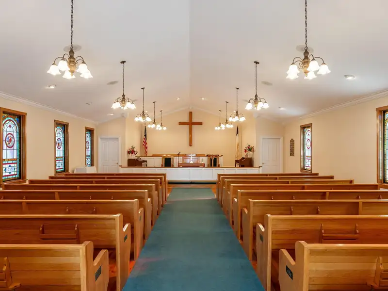 Historic Former Methodist Church in Mcminn County with Stained Glass and Southern Charm