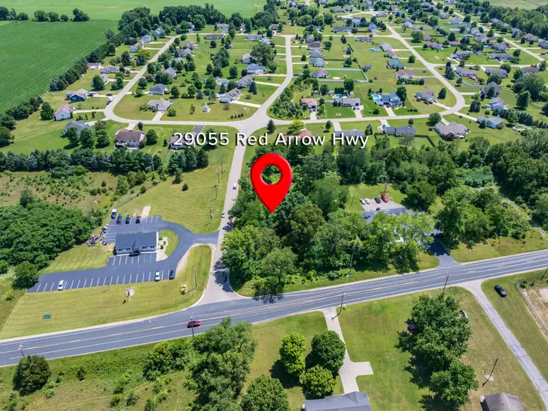 Commercial Corner Lot on Red Arrow Highway with 150 Ft Frontage and .73 Acres