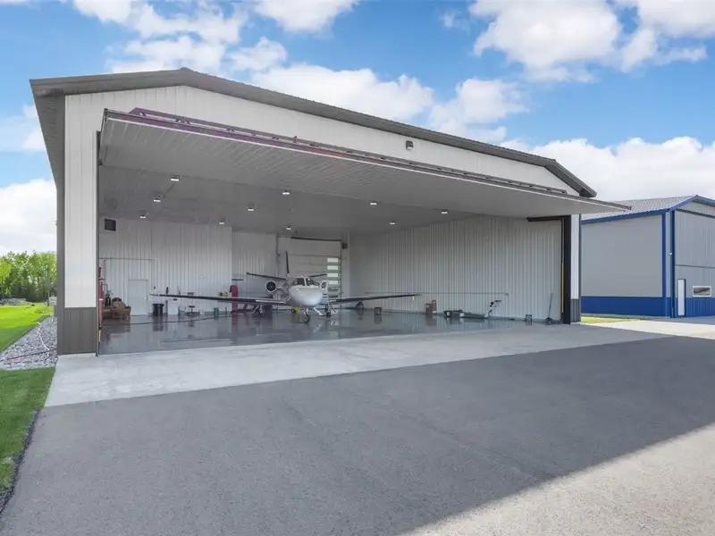 Luxury Commercial Airplane Hangar in Marion Aircom Park with Private Runway Access