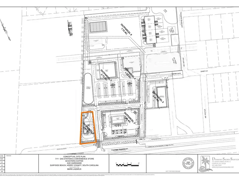 Pad Ready Commercial Site at Traffic Light on Hwy 17, Zoned Commercial