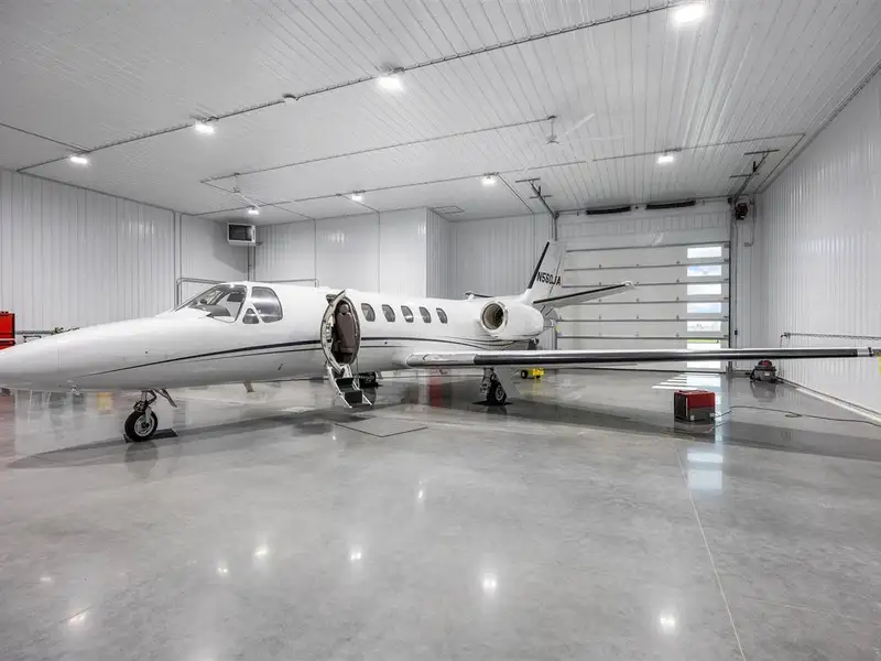 Newly Built Luxury Airplane Hangar in Marion Aircom Commercial Park with Private Runway Access