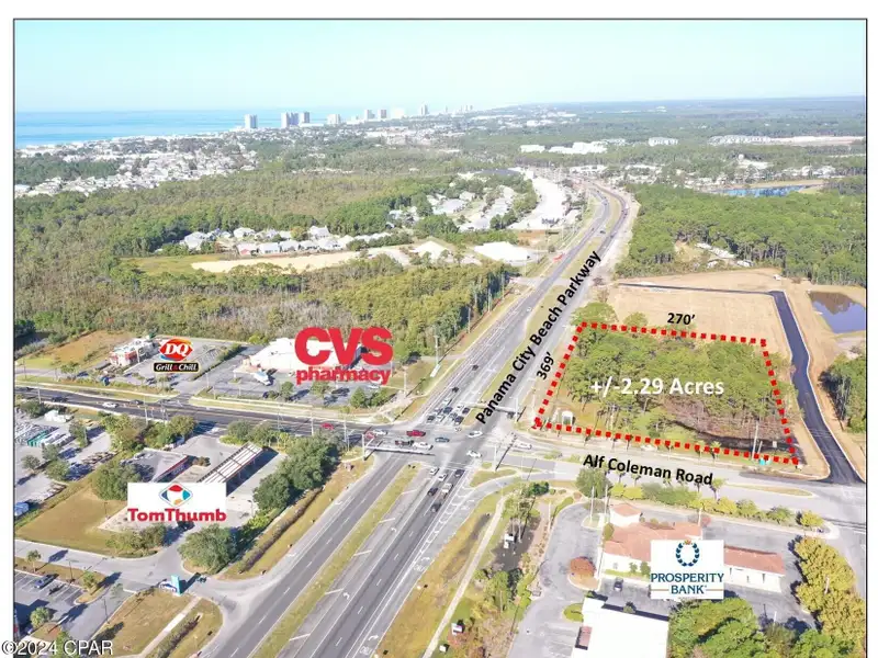 Prime Commercial Corner Lot in Panama City Beach, 2.28 Acres at High Traffic Intersection