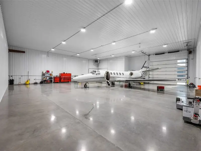 Luxury Commercial Airplane Hangar in Marion Aircom Park with Private Runway Access