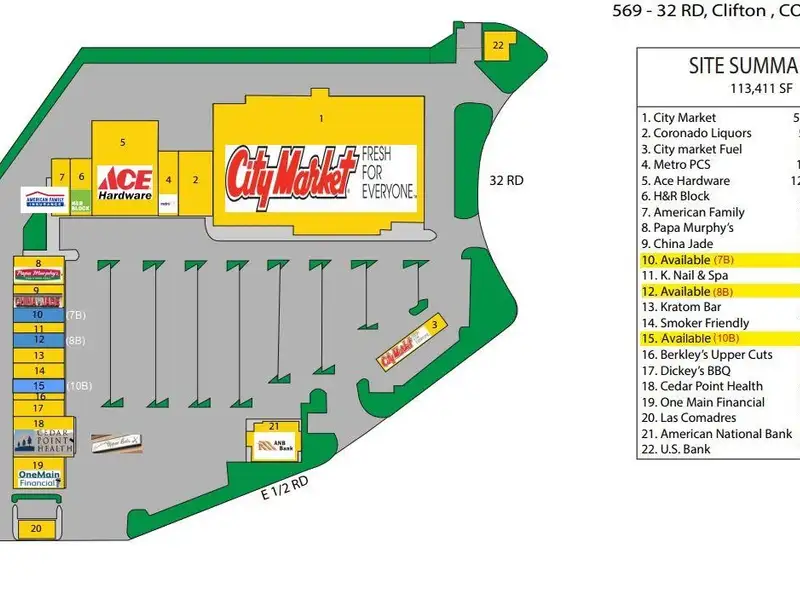 Retail Unit in Coronado Plaza Shopping Center with High Visibility and Easy I-70 Access