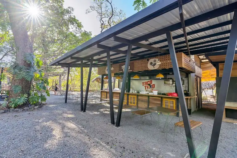 Commercial Plaza for Sale in Playa Avellanas, Features Restaurants, Shops, and Community Space