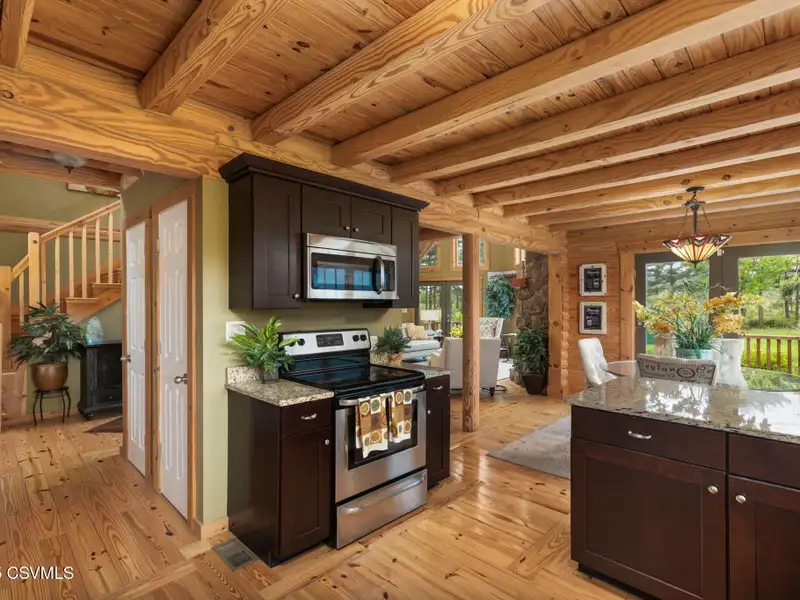 Commercial Log Home on 2 Acres with 3 Bedrooms and Scenic Views