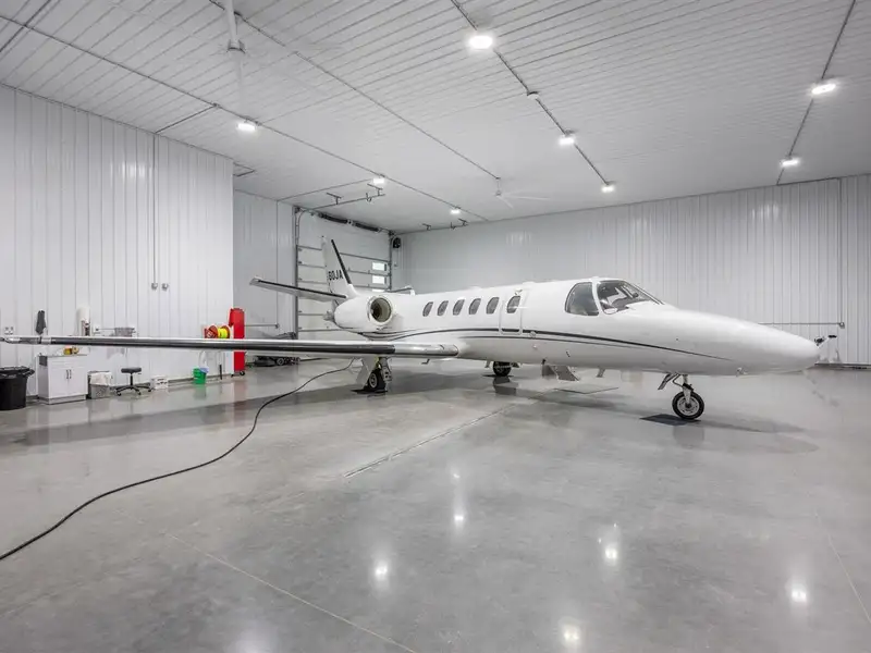 Newly Built Luxury Airplane Hangar in Marion Aircom Commercial Park with Private Runway Access