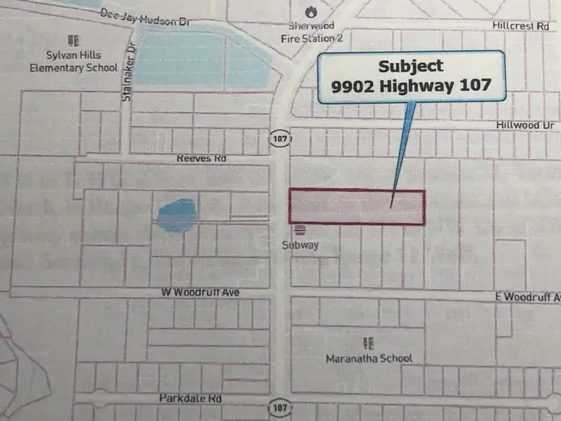 Commercial Land for Sale on Jfk/hwy 107, Sherwood - 2.4 Acres, C-3 Zoning