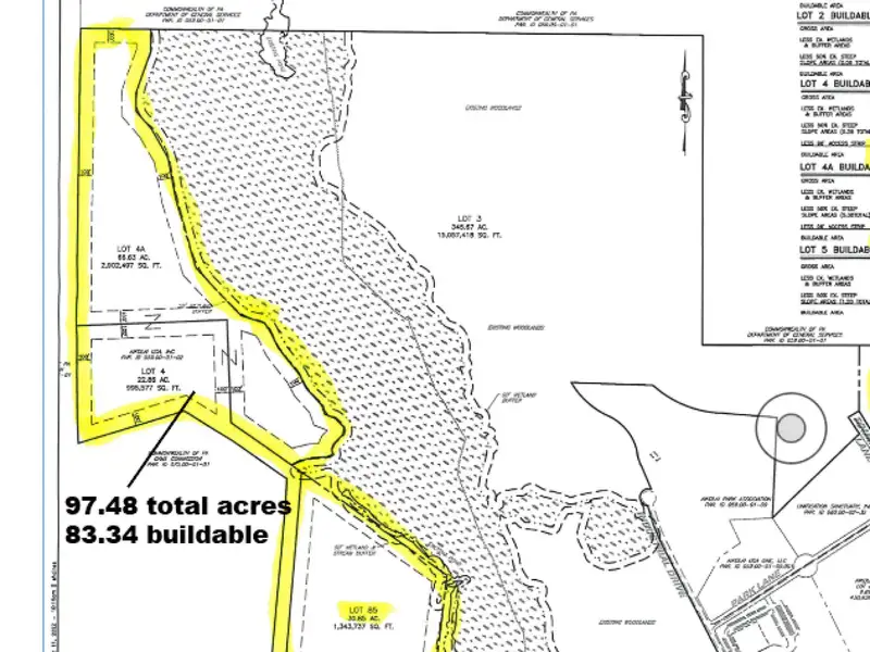97.48 Acres of Buildable Land in Multiple Use District