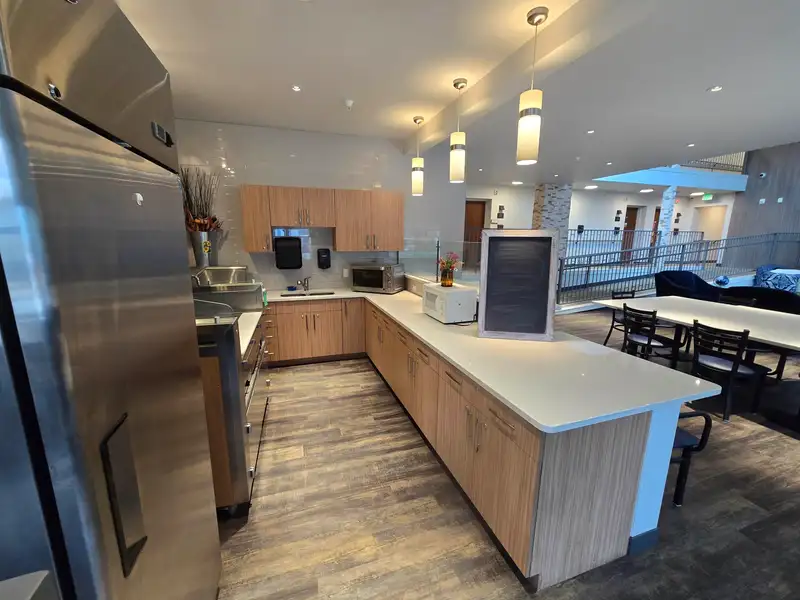 Fully Equipped Commercial Kitchen and Dining Space in Downtown Location