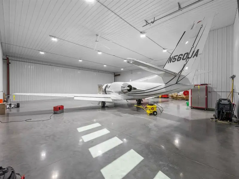 Newly Built Luxury Airplane Hangar in Marion Aircom Commercial Park with Private Runway Access
