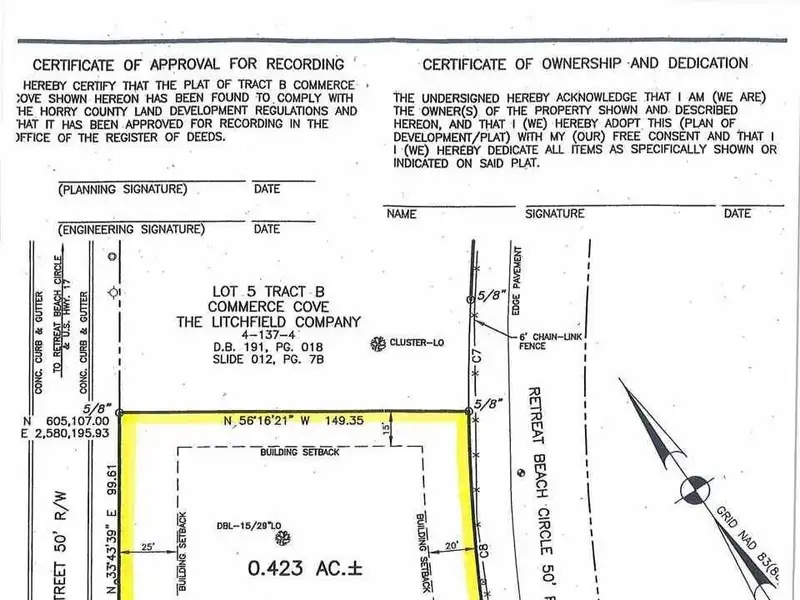 Commercial Land on Wall Street Near Highway 17 with Established Infrastructure