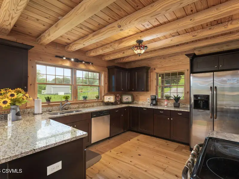 Commercial Log Home on 2 Acres with 3 Bedrooms and Scenic Views