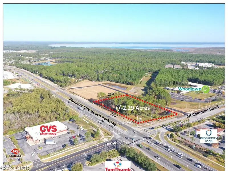 Prime Commercial Corner Lot in Panama City Beach, 2.28 Acres at High Traffic Intersection