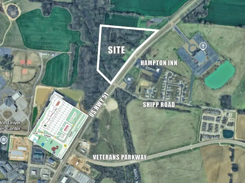14.75 Acres of Commercial Development Land on Us Highway 51 in Millington