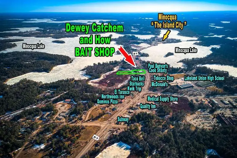 Premier Fishing Retail Store and Bait Shop in Minocqua, Wi on 2.62 Acres