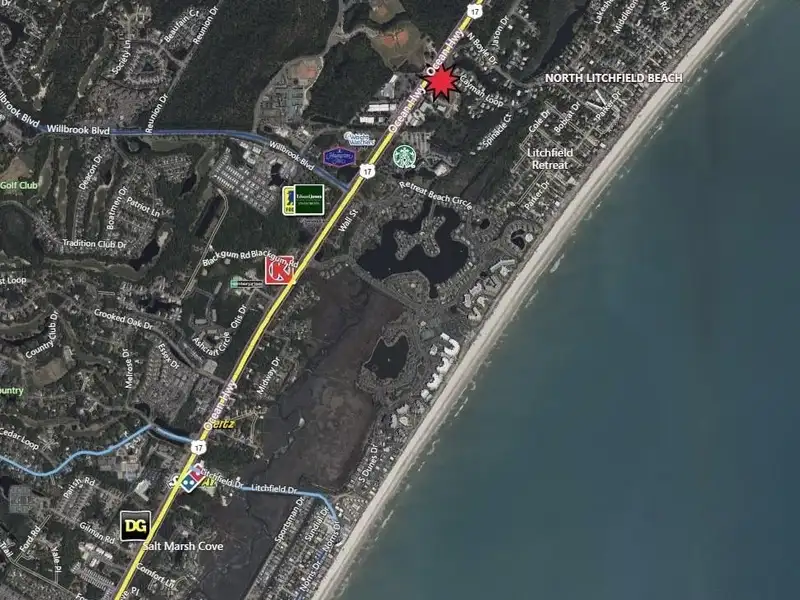 Commercial Development Site on Highway 17, Pawleys Island with Established Infrastructure