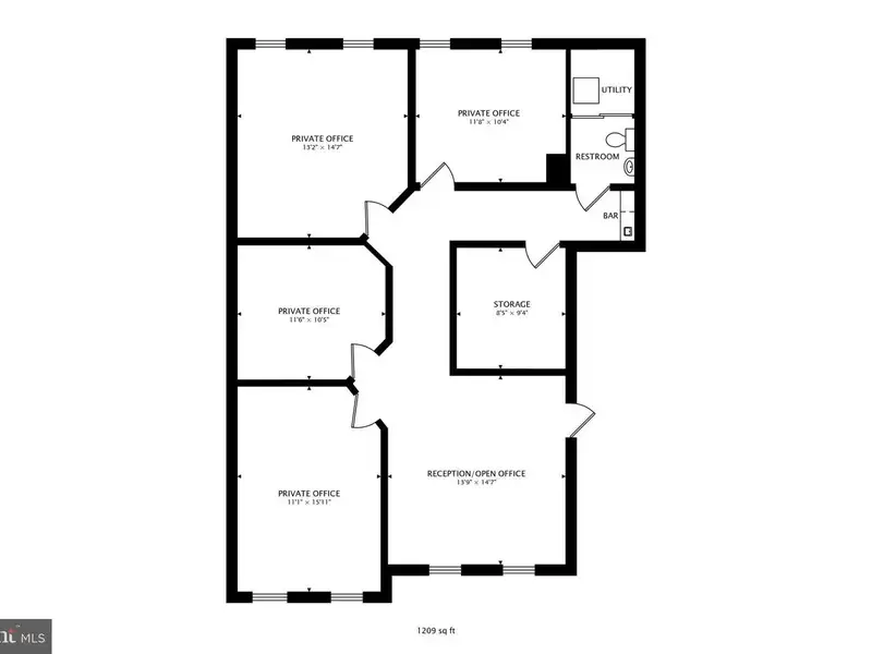 Bright 2nd-floor Professional Office Condo with 4 Offices and Reception Area
