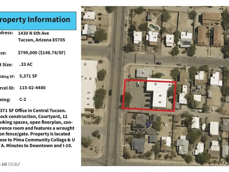 5,371 Sf Office Building in Central Tucson Near Pima Community College and University of Arizona