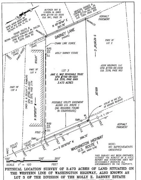 Commercial Property on 3.473 Acres with 286' Frontage on Washington Hwy, Hanover County