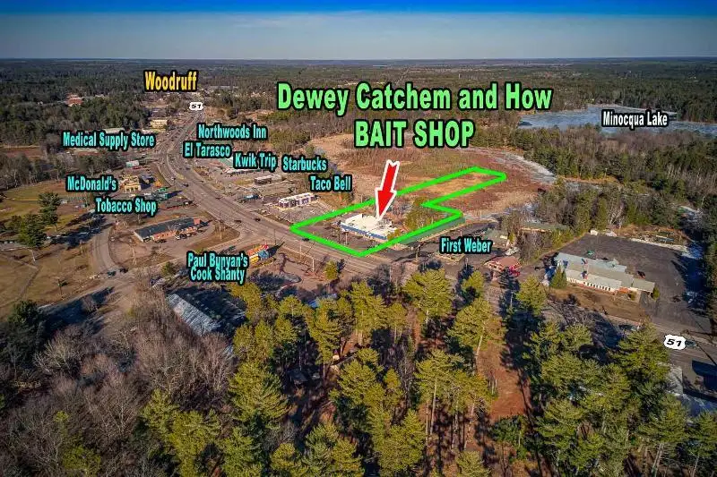 Premier Fishing Retail Store and Bait Shop in Minocqua, Wi on 2.62 Acres