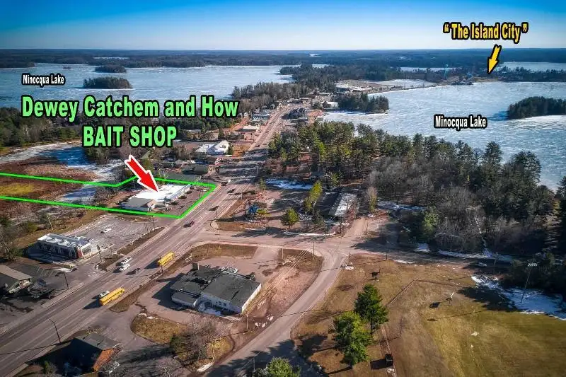 Premier Fishing Retail Store and Bait Shop in Minocqua, Wi on 2.62 Acres