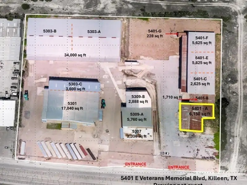 Industrial Warehouse and Office Space on 5 Acres Near Fort Cavazos, Central Texas