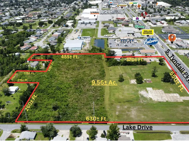 9.5-acre Commercial Development Site on Tyndall Parkway, Parker, Florida