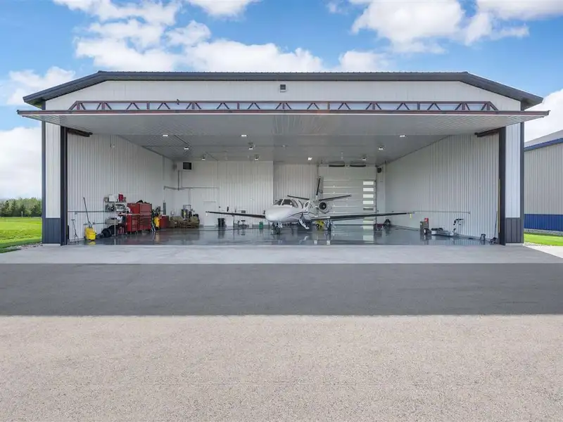 Newly Built Luxury Airplane Hangar in Marion Aircom Commercial Park with Private Runway Access