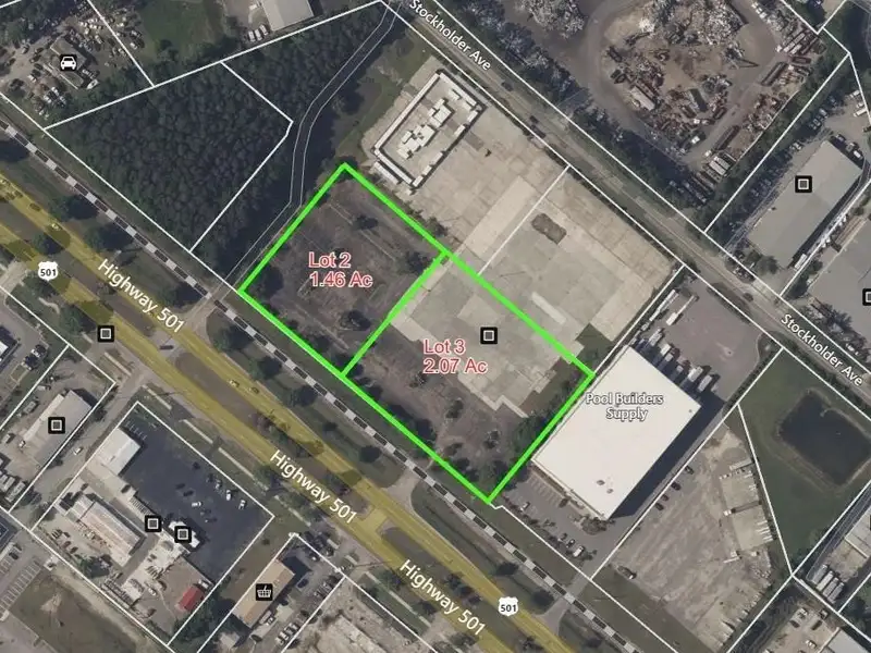 Commercial Lot for Sale on Highway 501 Near Myrtle Beach with Utilities Access