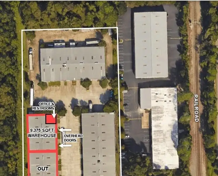 9,375 Sf Warehouse with Office, A/c Restrooms, and 18ft Clear Height